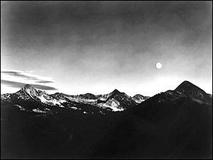 'Autumn Moon, the High Sierra from Glacier Point,' by Ansel Adams. 