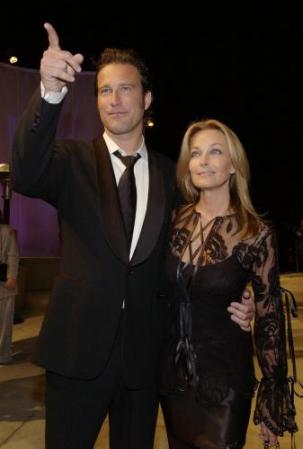 John Corbett & Bo Derek arrive at the Vanity Fair Oscar Party, Sunday, March 24, 2002. Photo by Chris Weeks