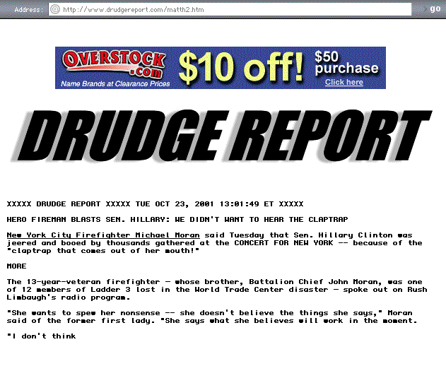 the ever-so-appropriately named drudge