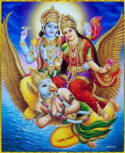 Vishnu and Lakshmi on Garuda