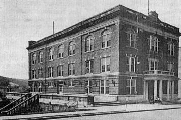 Johnsonburg Community Building - It opened its doors on October 14, 1920 and still serves the people of the community. It was built by the New York and Pennsylvania Company (NYPEN), the paper mill. The beautiful original woodwork done in the building is still intact today: the first floor is oak, the second floor is walnut, and the third floor is chestnut. Beautiful marble stairs lead to the swimming pool area, the original grand piano still sits in the ball room, the building also has a bowling alley and a gym