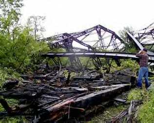 Kinzua Bridge Wreckage  courtesy 'The Kane Republican'