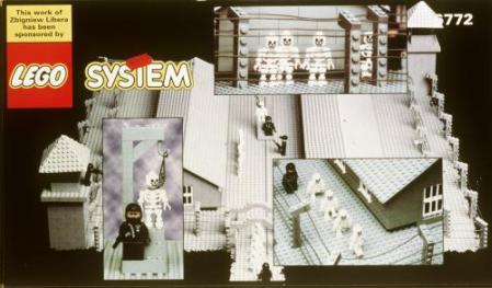 Depiction of a concentration camp made from a Lego set, by artist Zbigniew Libera. 