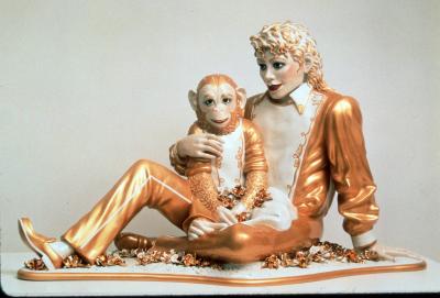 Life-Size Statue Of Bubbles & Michael