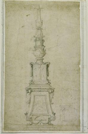 This rare 17- by 10-inch Michelangelo drawing made using black chalk, brush and brown wash with incised lines on cream-colored paper was discovered in the back rooms of a New York City design museum officials said Tuesday, July 9, 2002, in New York