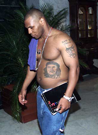 Mike Tyson in a Havana hotel lobby, January 1, 2002. 
Photo by Rafael Perez.