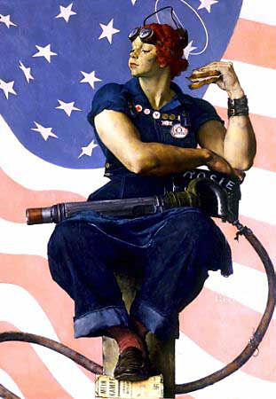'Rosie the Riveter,' Norman Rockwell's 1943 painting of the iconic symbol of U.S. women who took to the work force when the men went off to fight World War Two, sold for nearly $5 million on May 22, 2002.