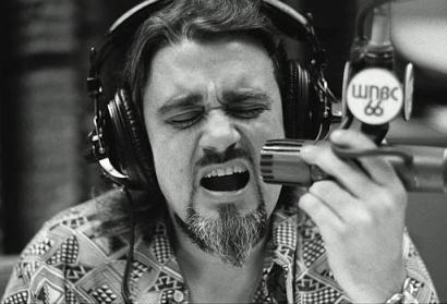 Legendary disk jockey Wolfman Jack is shown in this Aug. 25, 1973 file photo in New York. A statue of the man who became Wolfman Jack when broadcasting on a border radio station will be erected in his honor this Halloween in Del Rio, Texas. A miniature replica of the statue, constructed by sculptor Michael Maiden out of wax, was unveiled Saturday, March 15, 2003, at a daylong music festival held in honor of Wolfman Jack, whose real name was Robert Smith.